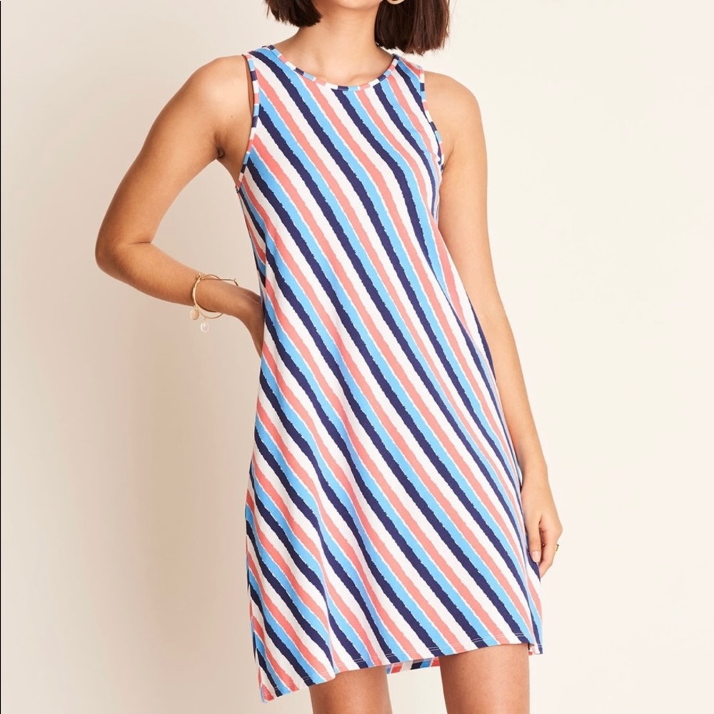Ladies Hatley Bella dress diagonal stripes sleeveless dress.